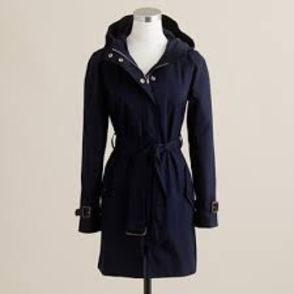 J. Crew Jackets & Blazers - J Crew  NAVY FALL Trench COAT SZ 4 EUC